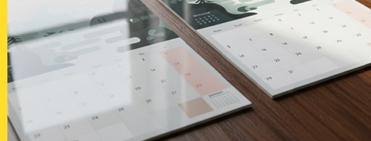 Стенни календари със спирала по средата